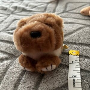 Brown Plush mini bulldog stuffed animal.